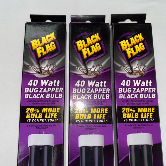 3x Black Flag 40 Watts Bug Zapper Black Replacement Bulbs New in Boxes. - Picture 2 of 4